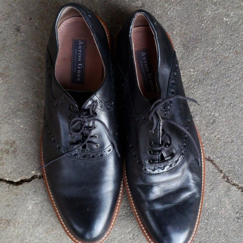 Ashton grey oxford shoes black size 10 M